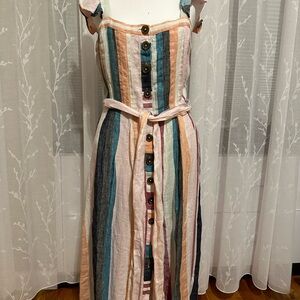 Striped Multicolor Button-Down Dress